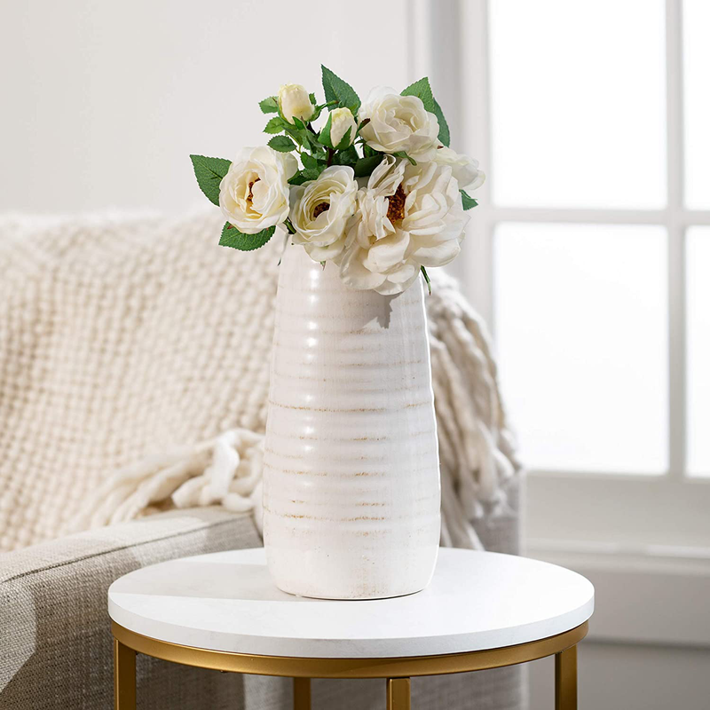 Sullivans Ceramic Vase, 11.5 x 5 Inches, Distressed White (CM2496)