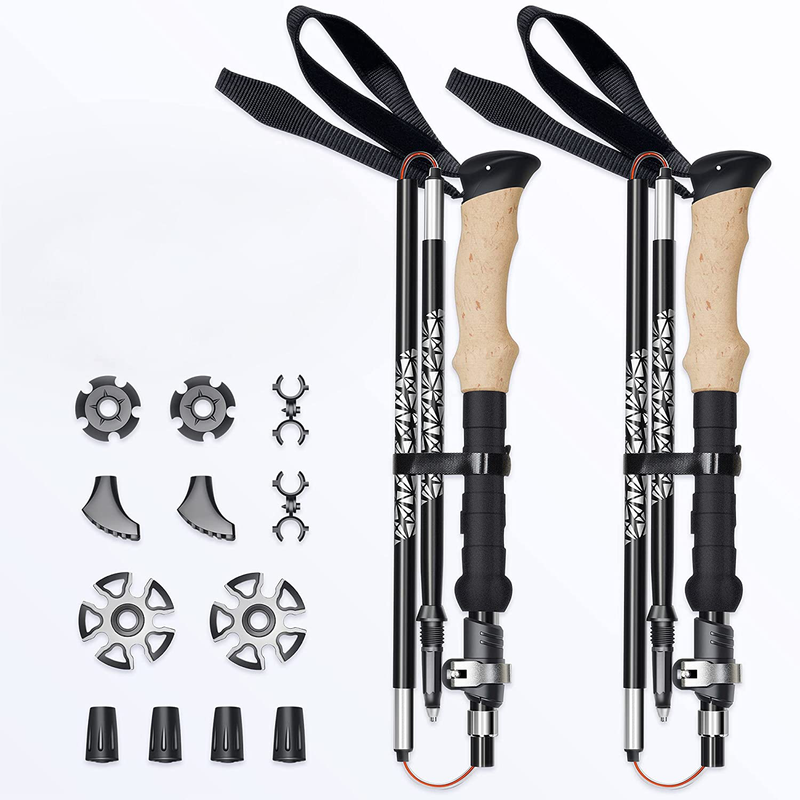 Luxtude Trekking Poles Hiking Poles, Collapsible Folding Hiking Sticks, Ultra Lightweight Aluminum 7075 Walking Sticks for Women and Men, Adjustable Quick Hiking Stick with Aluminum Flip-Lock (2 PACK) Sporting Goods > Outdoor Recreation > Camping & Hiking > Hiking Poles Luxtude   