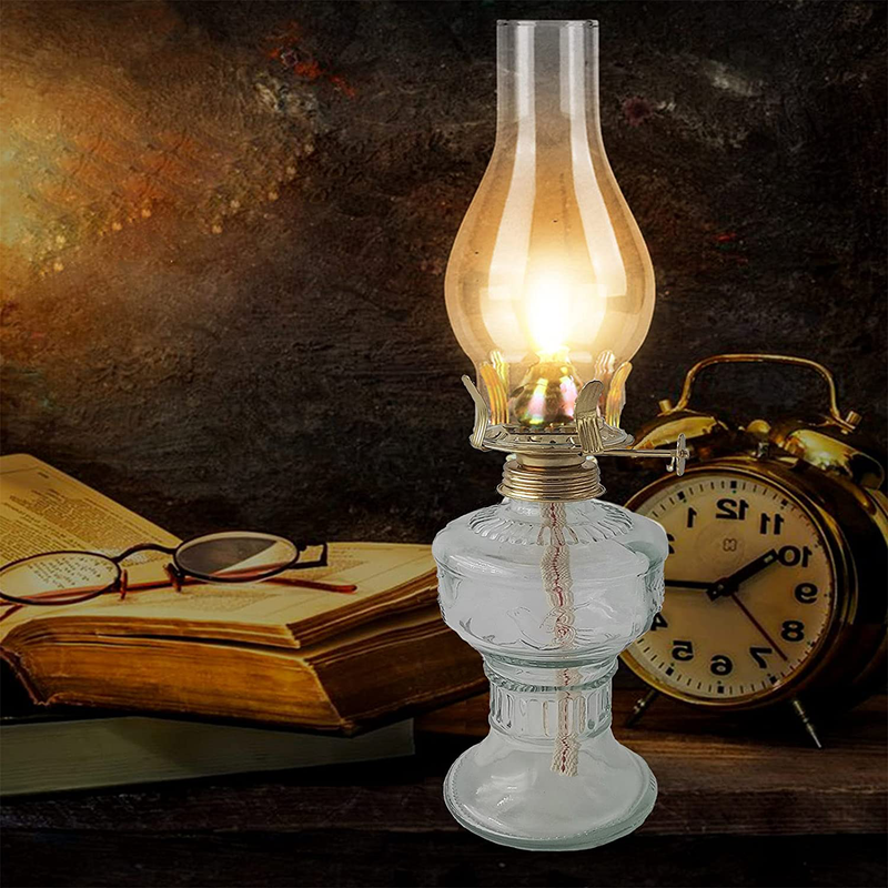 Oil-Lamp Vintage Glass Kerosene-Lantern - 13''Chamber Oil Lamp (13 in) Home & Garden > Lighting Accessories > Oil Lamp Fuel Hente   