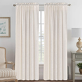 Linen Curtains Light Filtering Privacy Protecting Panels Premium Soft Rich Material Drapes with Rod Pocket, 2-Pack, 52 Wide x 96 inch Long, Natural