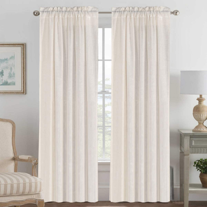 Linen Curtains Light Filtering Privacy Protecting Panels Premium Soft Rich Material Drapes with Rod Pocket, 2-Pack, 52 Wide x 96 inch Long, Natural Home & Garden > Decor > Window Treatments > Curtains & Drapes H.VERSAILTEX Natural 52"W x 96"L 