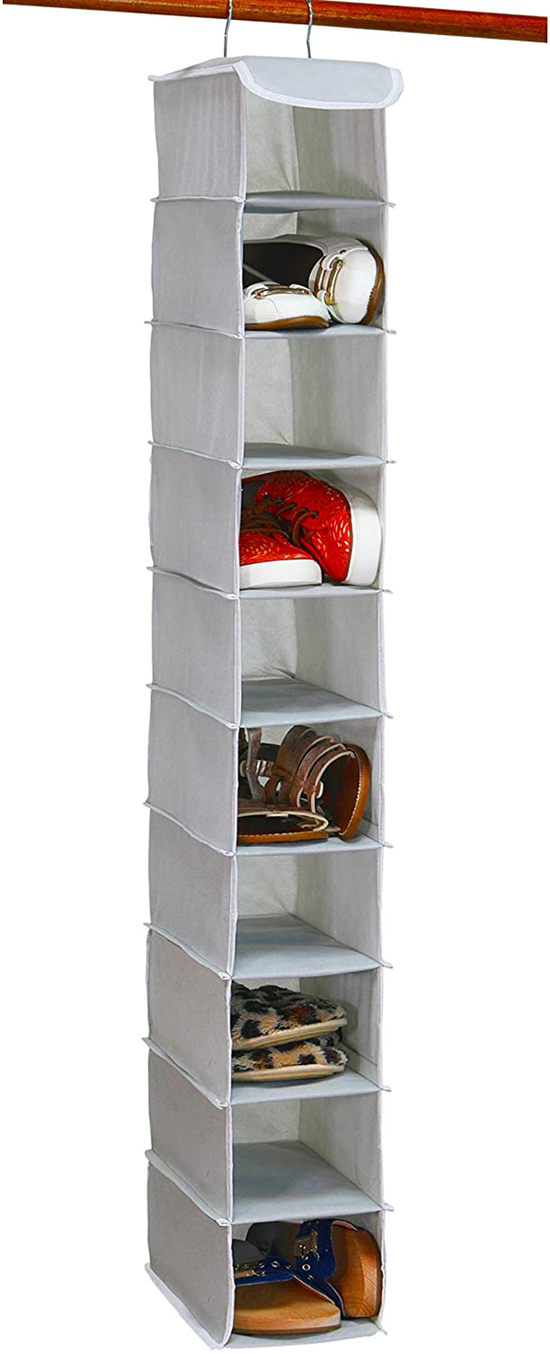 Simple Houseware 10 Shelves Hanging Shoes Organizer Holder for Closet, Grey Furniture > Cabinets & Storage > Armoires & Wardrobes Simple Houseware Grey 1-Pack 