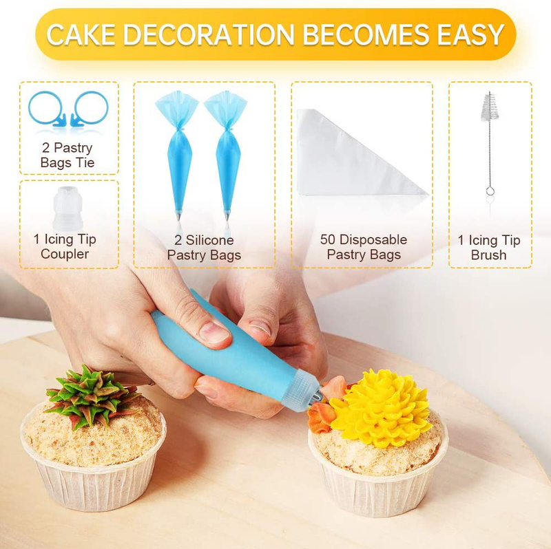 Docgrit Cake Decorating kit- 85PCs Cake Decoration Tools with a Non Slip Base Cake Turntable, 12 Numbered Cake Icing Tips & Guide and Other Cake Decorating Kit for Beginner Home & Garden > Kitchen & Dining > Kitchen Tools & Utensils > Cake Decorating Supplies Docgrit   
