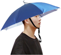 Qukipet Umbrella Hat, 25 inch Fishing Umbrella Cap for Adults and Kids, Hands Free Umbrella Elastic Folding Compact UV&Rain Protection Headwear for Fishing Golf Gardening Outdoor Home & Garden > Lawn & Garden > Outdoor Living > Outdoor Umbrella & Sunshade Accessories Qukipet Blue  