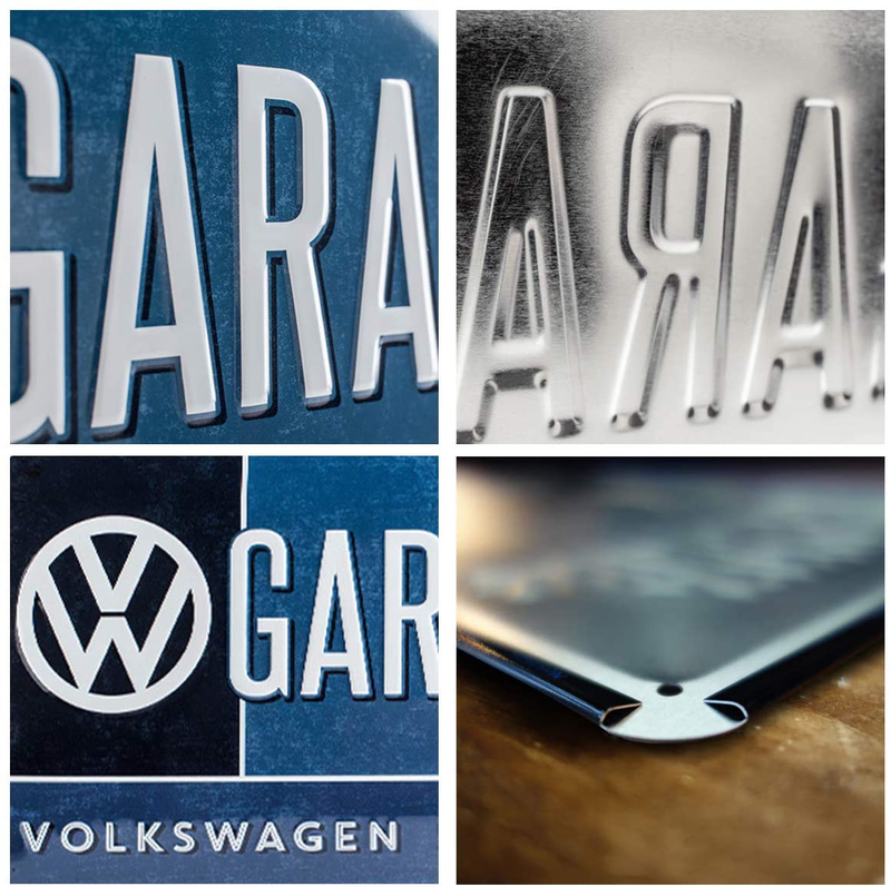 Nostalgic-Art Retro Tin Sign, Volkswagen – VW Garage – Car Gift idea, Metal Plaque, Vintage Design for Wall Decoration, 7.9" x 11.8"