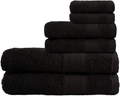 TRIDENT Soft and Plush, 100% Cotton, Highly Absorbent, Bathroom Towels, Super Soft, 6 Piece Towel Set (2 Bath Towels, 2 Hand Towels, 2 Washcloths), 500 GSM, Charcoal Home & Garden > Linens & Bedding > Towels TRIDENT Black  