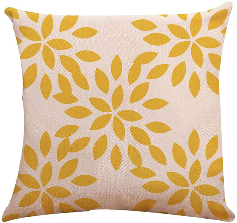 Pillow Covers 18X18 Set of 4, Modern Sofa Throw Pillow Cover, Decorative Outdoor Linen Fabric Pillow Case for Couch Bed Car 45X45Cm (Yellow, 18X18,Set of 4) Home & Garden > Decor > Chair & Sofa Cushions YCOLL   