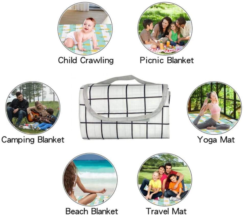 jessie Picnic Blanket Folding Sand Proof Waterproof Beach Blanket Extra Large Portable Mat for Outdoor Picnics, Beach, Camping (Style d) Home & Garden > Lawn & Garden > Outdoor Living > Outdoor Blankets > Picnic Blankets jessie   