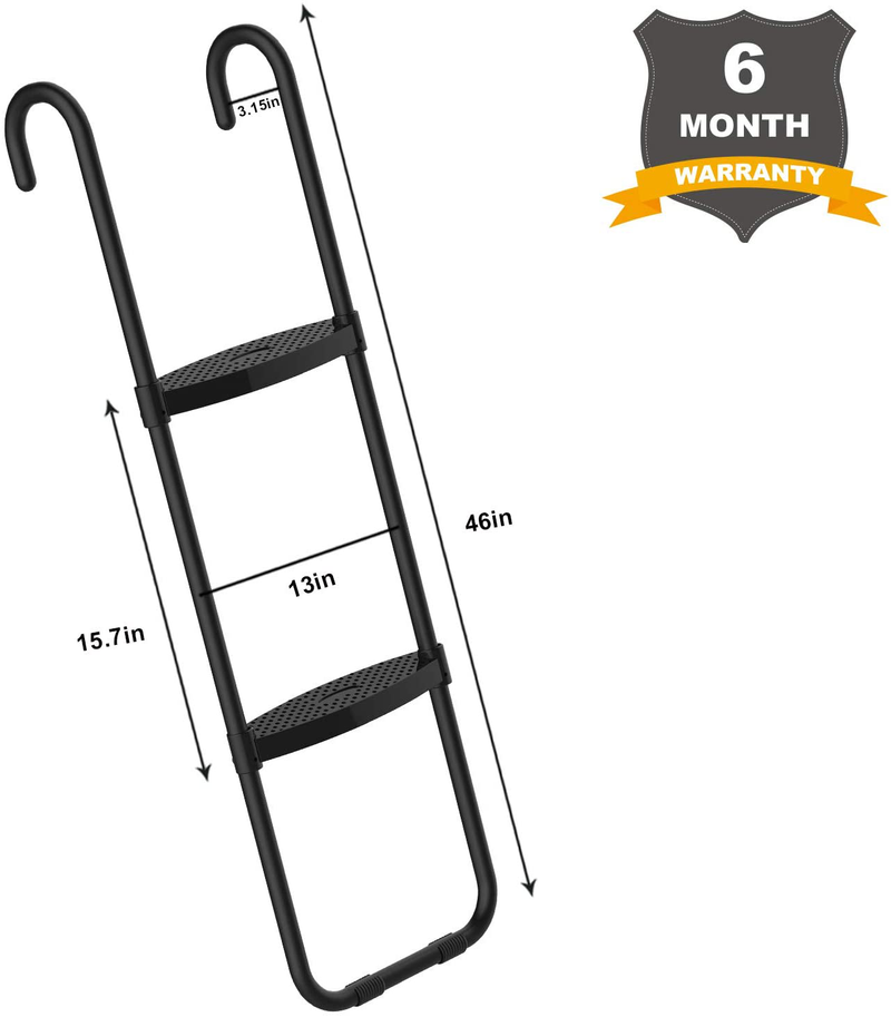 Eurmax USA Universal Trampoline Ladders with 2 Wide Skid-Proof Steps with Trampoline Storage Bag/Black Sporting Goods > Outdoor Recreation > Camping & Hiking > Tent Accessories Eurmax   