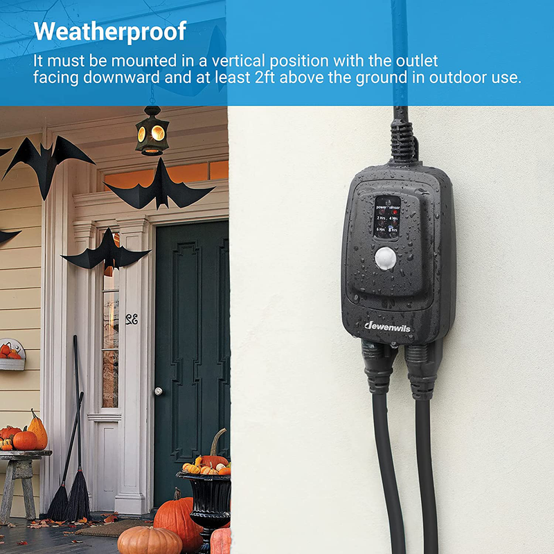 DEWENWILS Outdoor Light Timer Waterproof, Plug in Sensor Outlet Timer Switch, 100 ft Range Remote Control with 2 Grounded Electrical Outlets for Yard Landscape Holiday Light, 15A 1/2HP UL Listed Home & Garden > Lighting Accessories > Lighting Timers DEWENWILS   