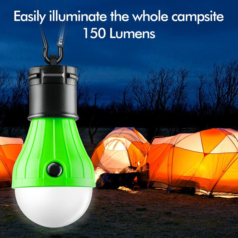 FLY2SKY Tent Lamp Portable LED Tent Light 4 Packs Clip Hook Hurricane Emergency Lights LED Camping Light Bulb Camping Tent Lantern Bulb for Camping Hiking Fishing Outage Sporting Goods > Outdoor Recreation > Camping & Hiking > Tent Accessories FLY2SKY   