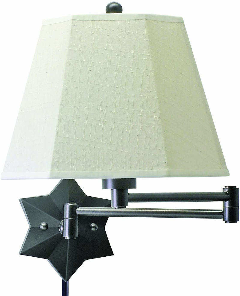 House of Troy WS751-OB 15-Inch Swing-Arm Star Wall Lamp, Oil Rubbed Bronze with Off-White Linen Hardback Shade Home & Garden > Lighting > Lighting Fixtures > Wall Light Fixtures KOL DEALS   