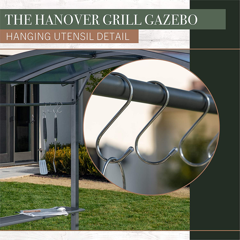 Hanover HANGRGAZ-Gry Grill Gazebo 90" x 59" x 90", Gray Home & Garden > Lawn & Garden > Outdoor Living > Outdoor Structures > Canopies & Gazebos Hanover   