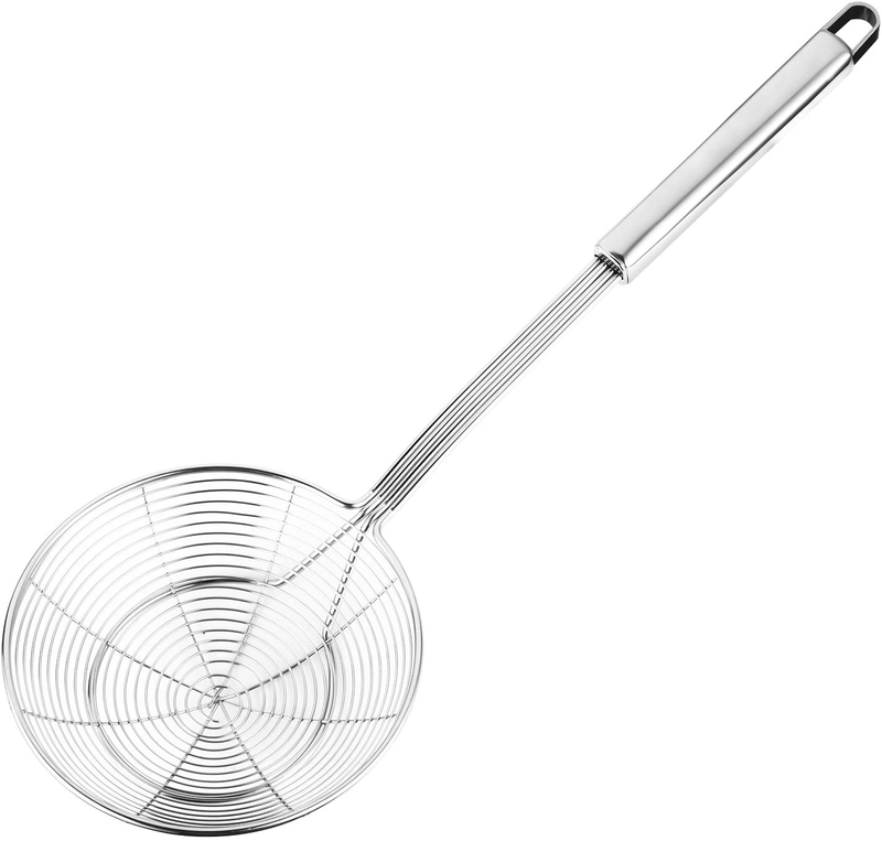 Hiware Solid Stainless Steel Spider Strainer Skimmer Ladle for Cooking and Frying, Kitchen Utensils Wire Strainer Pasta Strainer Spoon, 5.4 Inch Home & Garden > Kitchen & Dining > Kitchen Tools & Utensils HIWARE 5.4-Inch  