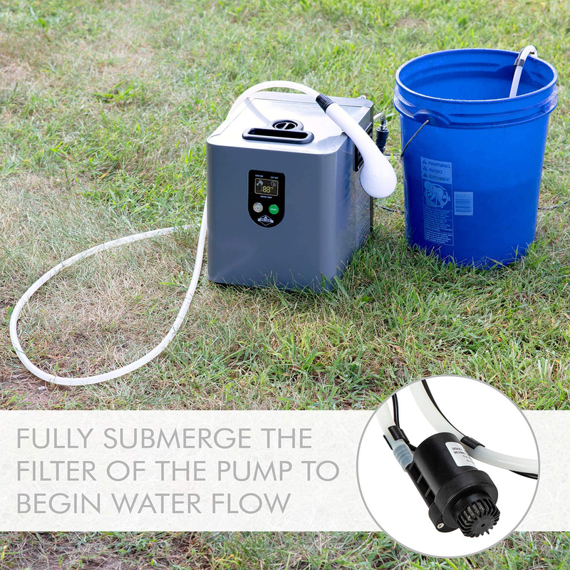 Hike Crew Portable Propane Water Heater & Shower Pump – Compact Outdoor Cleaning & Showering System W/Lcd & Auto Safety Shutoff for Instant Hot Water While Camping, Hiking – Carry Case Included