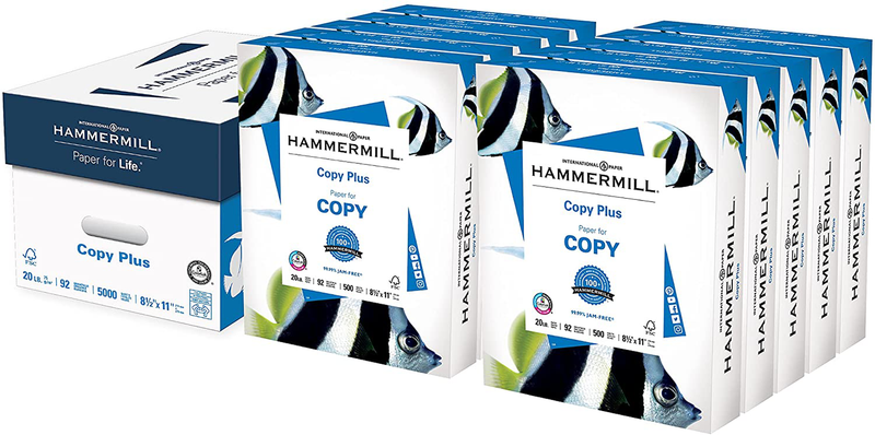 Hammermill Printer Paper, 20 lb Copy Plus, 8.5 x 11 - 1 Ream (500 Sheets) - 92 Bright, Made in the USA, 105007R Electronics > Print, Copy, Scan & Fax > Printer, Copier & Fax Machine Accessories Hammermill 10 Ream | 5000 Sheets 8.5x11 