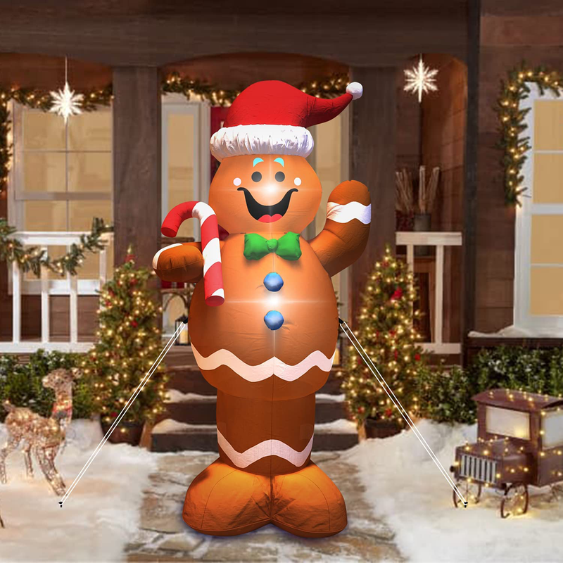 Qienrrae Christmas Inflatables Decorations 5 Foot Gingerbread Man Blow Up Yard Decorations with Built-in LED Light for Party Indoor Outdoor Garden Lawn Patio Home & Garden > Decor > Seasonal & Holiday Decorations& Garden > Decor > Seasonal & Holiday Decorations Qienrrae 5FT Gingerbread Man  