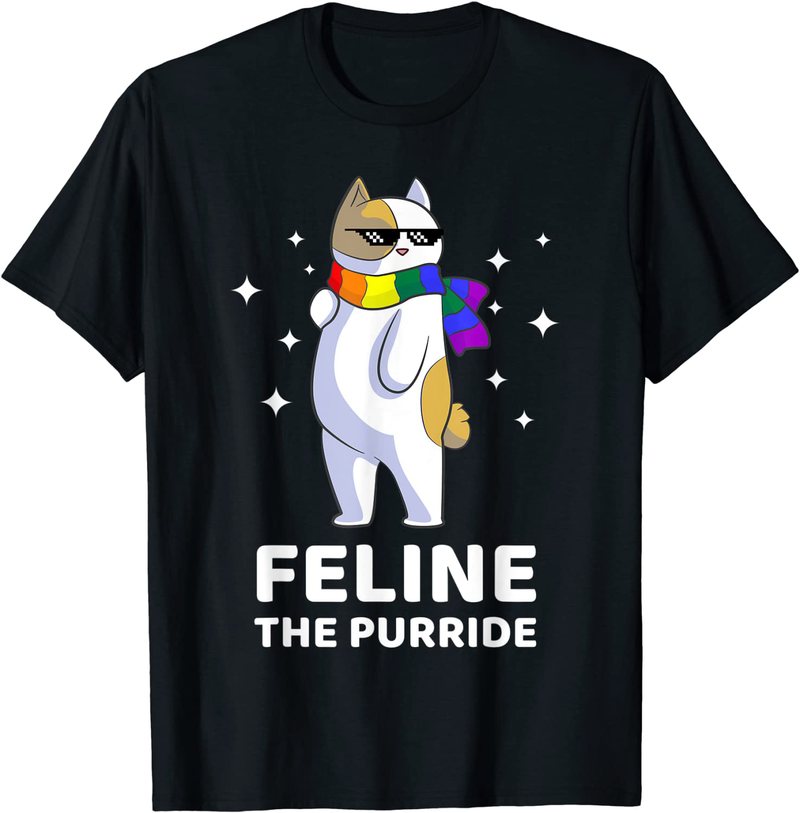 Feline the Purride LGBT Gay Pride Cat T-Shirt Animals & Pet Supplies > Pet Supplies > Cat Supplies > Cat Apparel CAT   