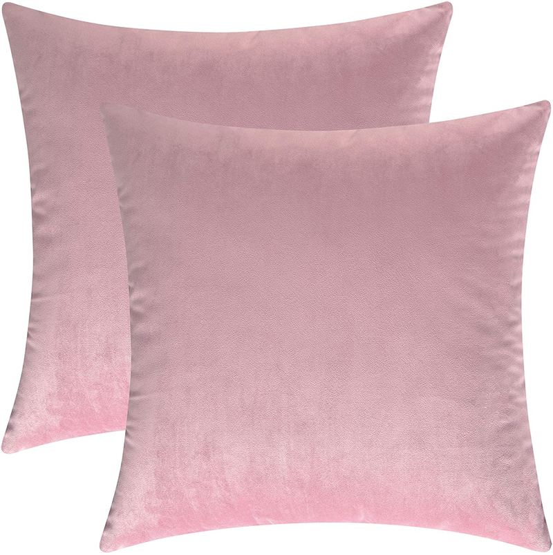 Mixhug Decorative Throw Pillow Covers, Velvet Cushion Covers, Solid Throw Pillow Cases for Couch and Bed Pillows, Burnt Orange, 20 x 20 Inches, Set of 2 Home & Garden > Decor > Chair & Sofa Cushions Mixhug Light Pink 22 x 22 Inches, 2 Pieces 