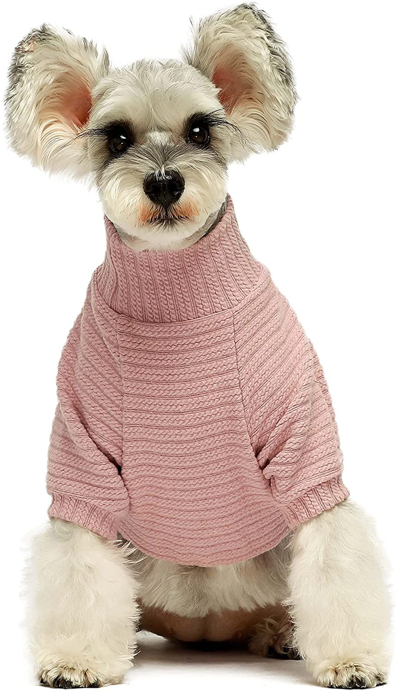 Fitwarm Turtleneck Knitted Dog Sweater Puppy Pajamas Thermal Doggie Winter Clothes Knitwear Pet Coats Cat Apparel Animals & Pet Supplies > Pet Supplies > Dog Supplies > Dog Apparel Fitwarm   