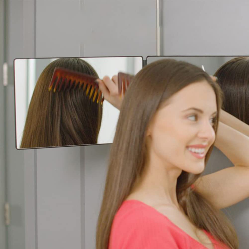 EKDJKK Makeup Mirror Trifold Vanity Mirror with Hook, Upgraded Portable 360 Degree Height Adjustable Foldable Cosmetic Tool Shower, Hanging for Bathroom, Bedroom Door Sporting Goods > Outdoor Recreation > Camping & Hiking > Portable Toilets & ShowersSporting Goods > Outdoor Recreation > Camping & Hiking > Portable Toilets & Showers EKDJKK   