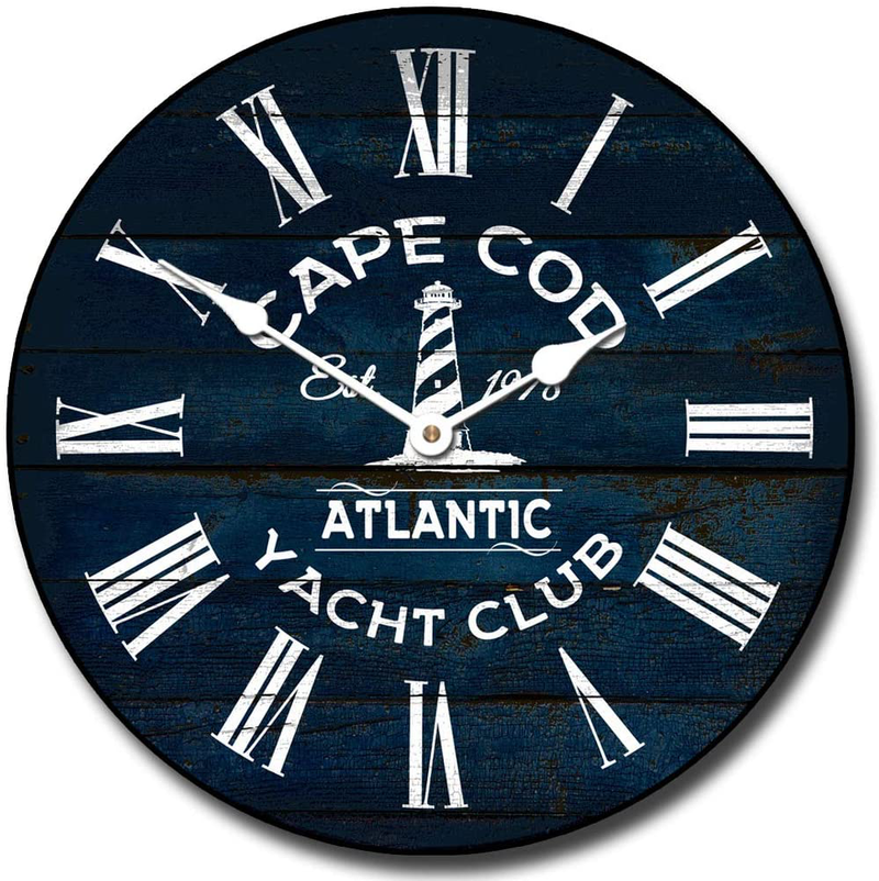Navy Blue Large Wall Clock | Ultra Quiet Quartz Mechanism | Hand Made in USA | Beautiful Crisp Lasting Color | Comes in 8 Sizes