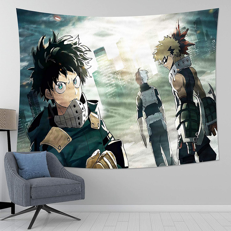 MEWE My Hero Academia Tapestry Wall Hanging Anime Tapestry Backdrop for Birthday Party Decoration Anime Gifts Bedroom 59x70in Home & Garden > Decor > Artwork > Decorative Tapestries MEWE My Hero Academia Tapestry 4 50x60in 