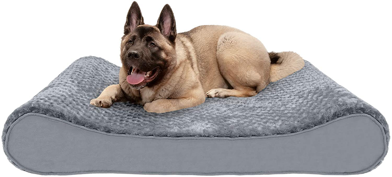 Furhaven Orthopedic, Cooling Gel, and Memory Foam Pet Beds for Small, Medium, and Large Dogs - Ergonomic Contour Luxe Lounger Dog Bed Mattress and More Animals & Pet Supplies > Pet Supplies > Dog Supplies > Dog Beds Furhaven Pet Products, Inc Ultra Plush Gray Contour Bed (Memory Foam) Jumbo Plus (Pack of 1)