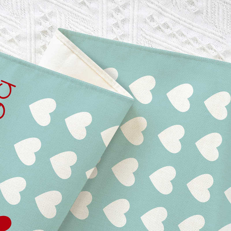 Sambosk Valentines Day Be Mine Table Runner, Love Heart Blue Table Runners for Kitchen Dining Coffee or Anniversary Wedding Indoor and Outdoor Home Parties Decor 13 X 72 Inches SK042 Home & Garden > Decor > Seasonal & Holiday Decorations Sambosk   