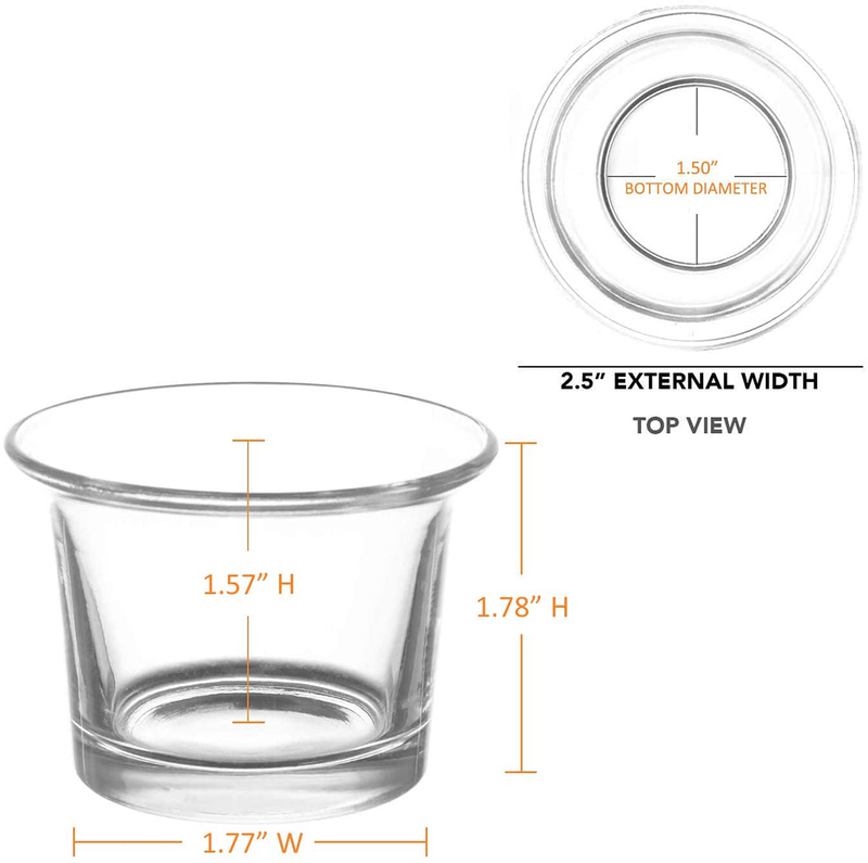 ELIVIA (24 Pack) Tea Light Holders, Oyster Clear Glass Candle Holder for Weddings, Parties and Home Decor - CH05  Elivia   