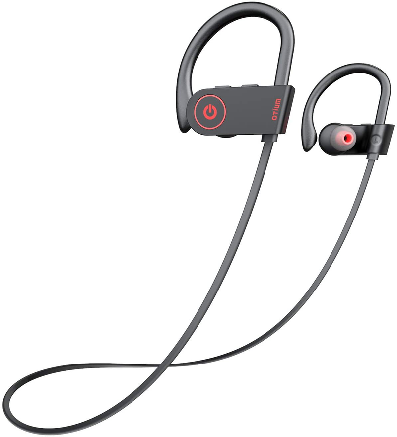 Otium Bluetooth Headphones, Best Wireless Sports Earphones w/Mic IPX7 Waterproof HD Stereo Sweatproof in-Ear Earbuds, Gym Running Workout 8 Hour Battery Noise Cancelling Headsets