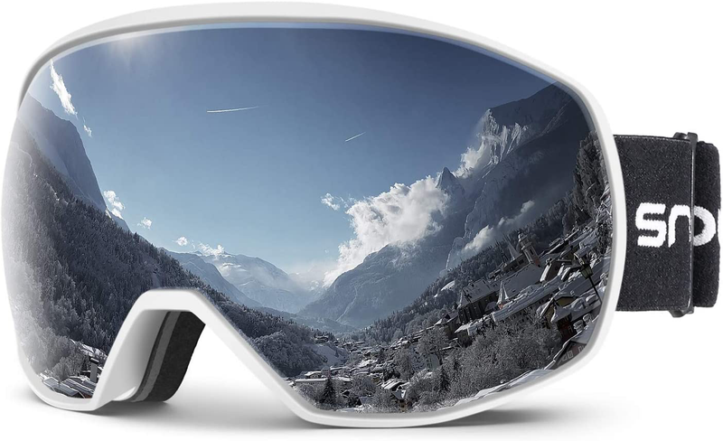 Snowledge Ski Goggles for Men Women with UV Protection, Anti-Fog Dual Lens  Snowledge 09 W-silver  