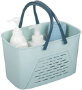 Portable Shower Caddy Tote, Plastic Storage Caddy Basket with Handle for College, Dorm, Bathroom, Garden, Cleaning Supplies, White Sporting Goods > Outdoor Recreation > Camping & Hiking > Portable Toilets & Showers Andmey Light green  
