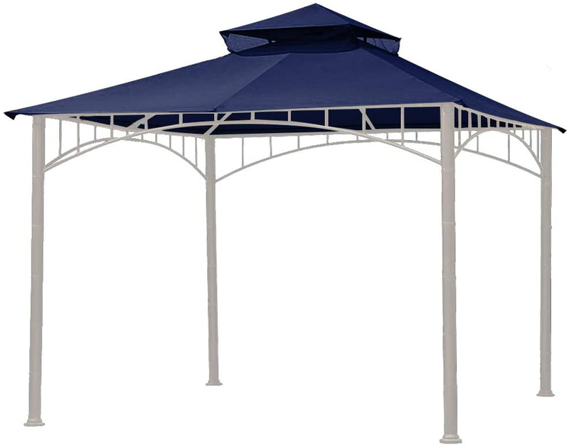 Eurmax 10FT x 10FT Double Tiered Gazebo Replacement Canopy Roof Top（Navy Blue） Home & Garden > Lawn & Garden > Outdoor Living > Outdoor Structures > Canopies & Gazebos Eurmax navy blue  