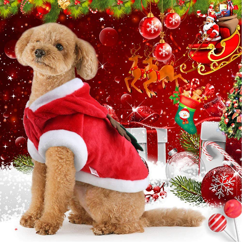 Pet Dog Christmas Clothes Costume, Dog Clothes for Small Medium Dogs and Cats