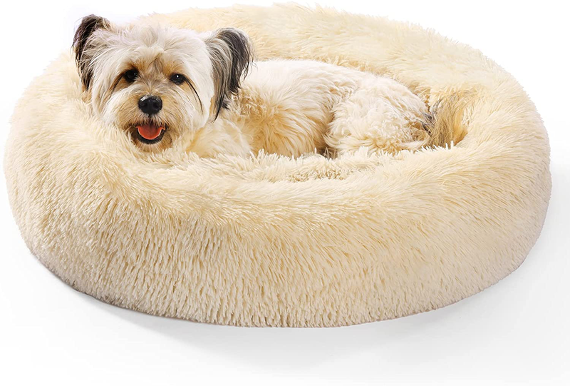 OYANTEN Cat Beds for Indoor Cats, Dog Beds for Small Medium Dogs, round Calming Donut Pet Beds for Cats, Soft Fluffy Warm and Cozy to Improved Sleep, Machine Washable（20In/24In/30In）