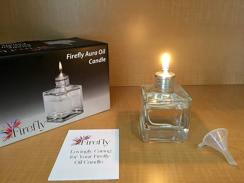 Firefly Aura Petite Square Refillable Glass Oil Lamp - Strong Soda Glass Home & Garden > Lighting Accessories > Oil Lamp Fuel Firefly   