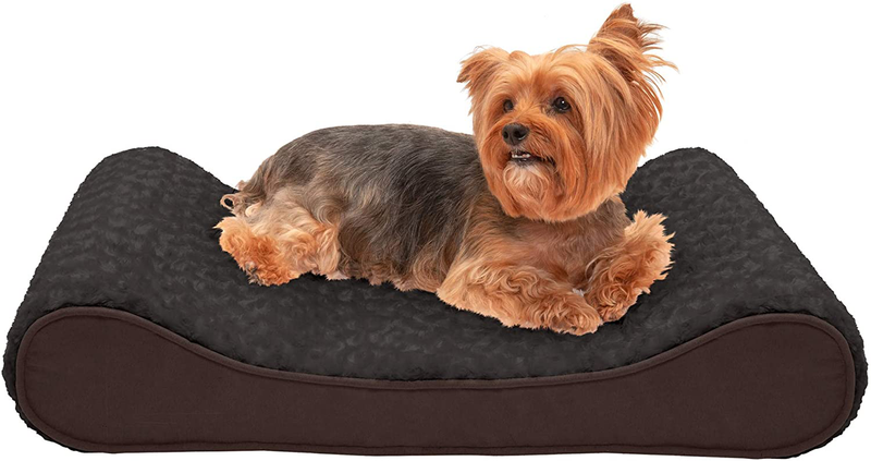 Furhaven Orthopedic, Cooling Gel, and Memory Foam Pet Beds for Small, Medium, and Large Dogs - Ergonomic Contour Luxe Lounger Dog Bed Mattress and More Animals & Pet Supplies > Pet Supplies > Dog Supplies > Dog Beds Furhaven Pet Products, Inc Ultra Plush Chocolate Contour Bed (Memory Foam) Medium (Pack of 1)