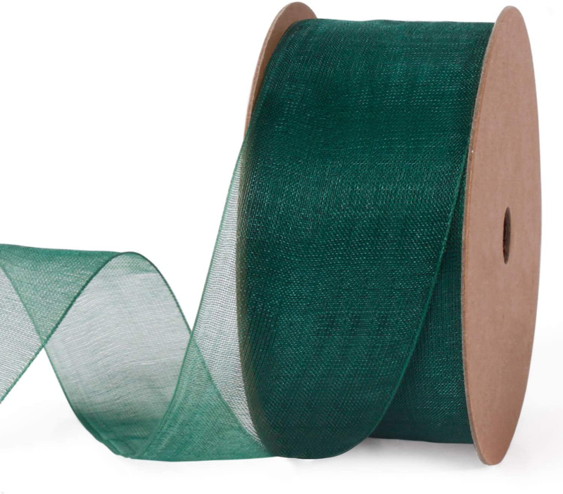 LaRibbons 1 Inch Sheer Organza Ribbon - 25 Yards for Gift Wrappping, Bouquet Wrapping, Decoration, Craft - Rose Arts & Entertainment > Hobbies & Creative Arts > Arts & Crafts > Art & Crafting Materials > Embellishments & Trims > Ribbons & Trim LaRibbons Green 1.5 inch x 25 Yards 