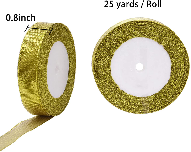 Livder 3 Rolls 75 Yards in Total Metallic Glitter Ribbon for Gift Wrapping Birthday Holiday Graduation Party Decoration (Golden, Silvery, Silver-Black) Arts & Entertainment > Hobbies & Creative Arts > Arts & Crafts > Art & Crafting Materials > Embellishments & Trims > Ribbons & Trim Livder Decor   
