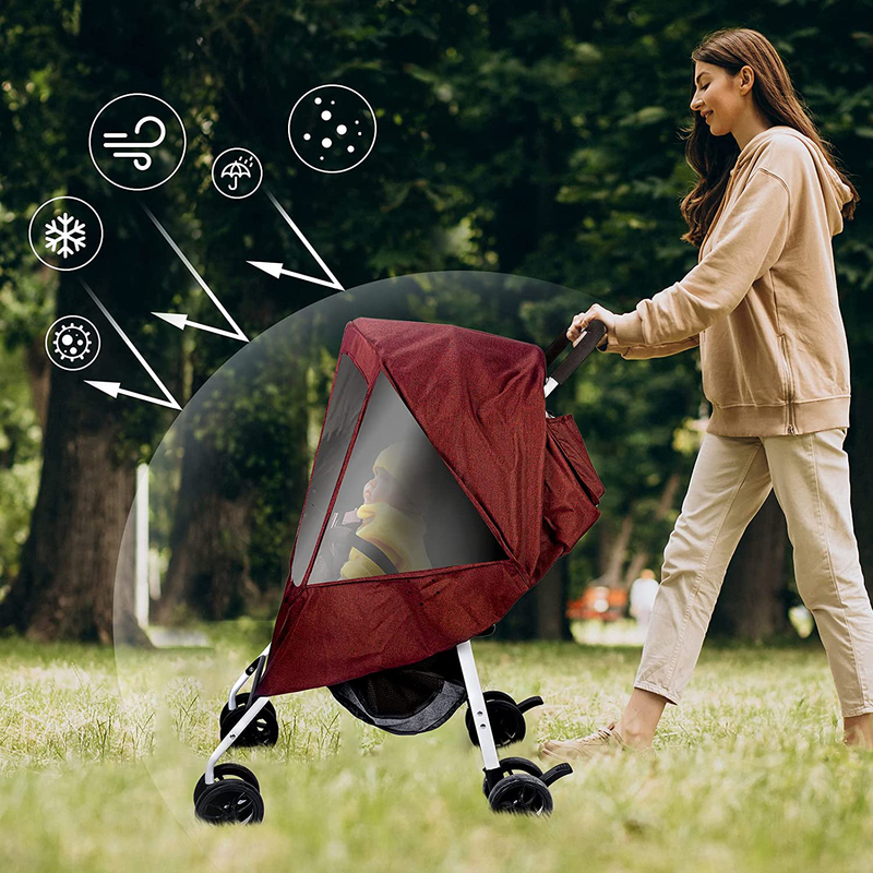 Gihims Universal Baby Stroller Accessories，Stroller Rain Cover & Mosquito Net,Waterproof,Windproof Protection,Travel Umbrella Cover for Most Strollers,Outdoor Use，Easy to Install and Remove Sporting Goods > Outdoor Recreation > Camping & Hiking > Mosquito Nets & Insect Screens Gihims   