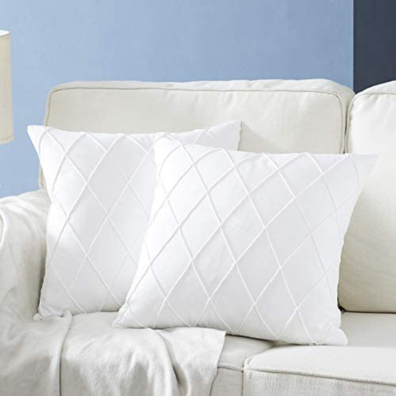 Longhui Bedding White Throw Pillow Covers – 2-Pack 20 X 20 Inch Cushion Covers – Sturdy and Discrete Zipper Opening – Premium Quality Polyester - Decorative Pillow Covers for Couch Sofa Bed Home & Garden > Decor > Chair & Sofa Cushions Longhui bedding White 24"x24" 