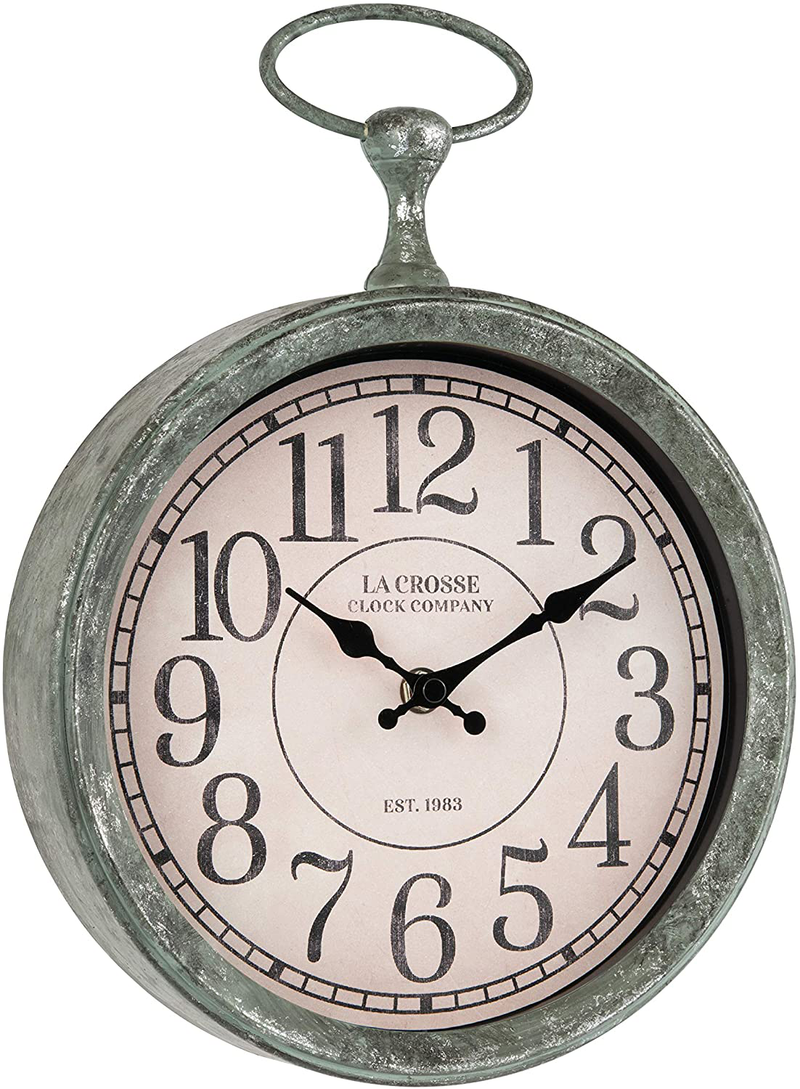 La Crosse 404-3828 9 Inch Pocket Watch Quartz Wall Clock, Green Home & Garden > Decor > Clocks > Wall Clocks La Crosse Technology, Ltd.   