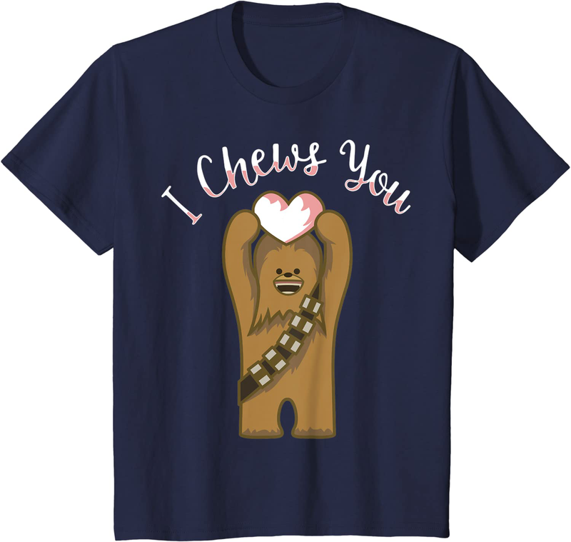 Star Wars Valentines I Chews You Chewbacca Graphic T-Shirt Home & Garden > Decor > Seasonal & Holiday Decorations Star Wars Navy Youth Kids 10