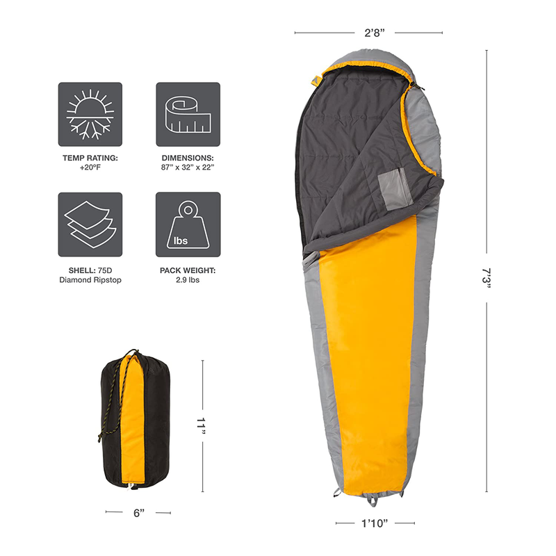 TETON Sports Trailhead Sleeping Bag for Adults; Lightweight Camping, Hiking