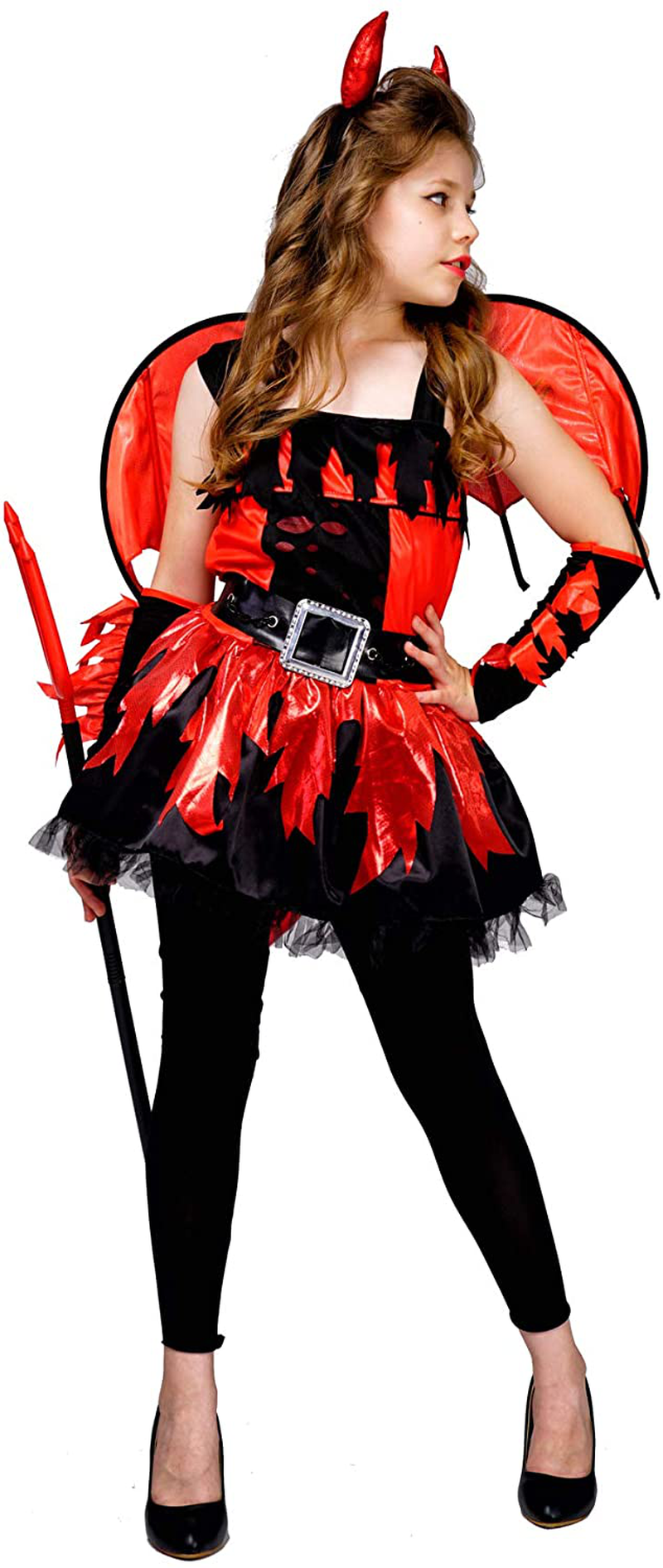 PGOND Red Devil Dress Halloween Costume for Girls