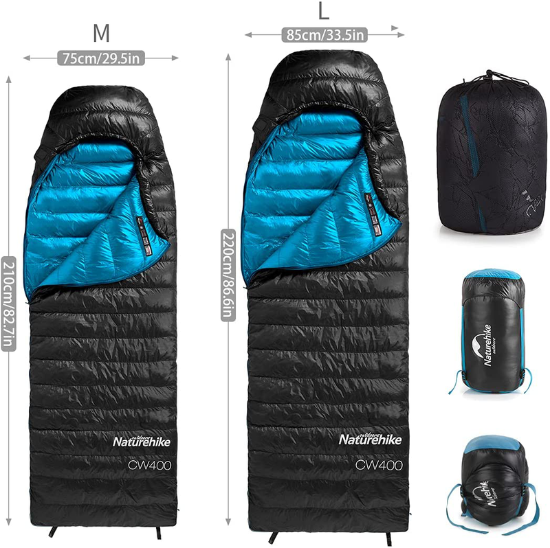 Naturehike Ultralight Goose down Sleeping Bag 750 Fill Power 4 Season Waterproof Compact for Adults & Kids -Cold Weather Sleeping Bags for Camping, Backpacking, Hiking, Traveling, Outdoor with Compression Sack Sporting Goods > Outdoor Recreation > Camping & Hiking > Sleeping Bags Naturehike   