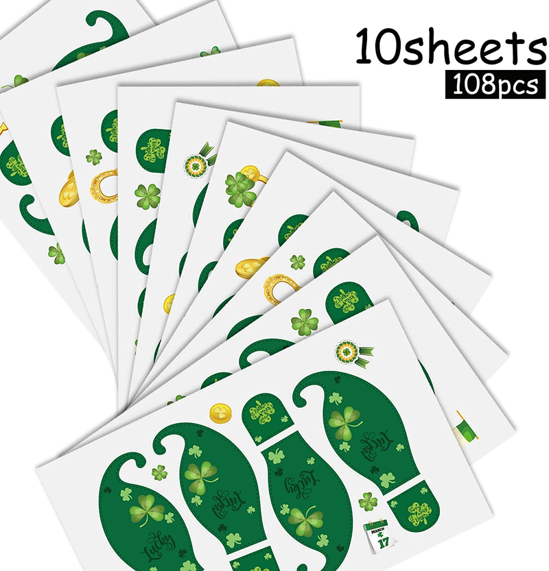 St Patricks Day Decorations Leprechaun Footprints Floor Clings Decor , 10 Sheets Self-Adhesive Shamrock Gold Coin Decals Stickers Party Supplies for Kids School Home Office. Arts & Entertainment > Party & Celebration > Party Supplies FilmHoo   