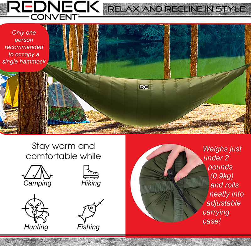 Redneck Convent RC Sleeping Bag Travel Hammock - Lightweight Sleeping Bags for Adults Cold Weather Camping Tree Backpacking Sleeping Bag Sporting Goods > Outdoor Recreation > Camping & Hiking > Sleeping Bags Redneck Convent   