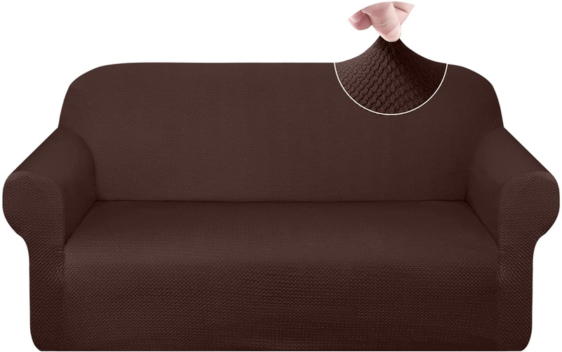 Granbest Thick Sofa Covers for 3 Cushion Couch Stylish Pattern Couch Covers for Sofa Stretch Jacquard Sofa Slipcover for Living Room Dog Pet Furniture Protector (Large, Gray) Home & Garden > Decor > Chair & Sofa Cushions Granbest Chocolate Medium 